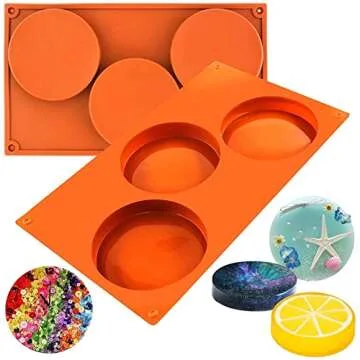 Funshowcase Large Round Disc Candy Silicone Mold 3-Cavity