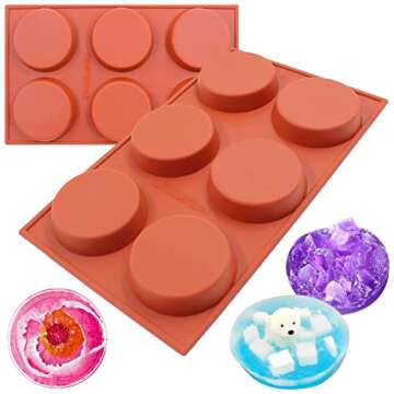 Funshowcase Large Round Disc Candy Silicone Mold 3-Cavity