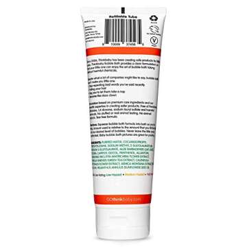 Thinkbaby EWG Verified Bubble Bath For Baby, Kid & Adult, Free of Parabens, Phthalates, 1,4 Dioxane & Toxic chemicals, Ingredient Safety Transparency, 8 Oz