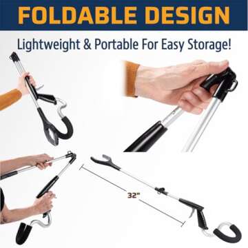 StrongArm Reaching Aid for Seniors: Ergonomic Integrated Forearm Cradle Provides Added Leverage and Supports Wrist During use, Daily Living Reaching Aids