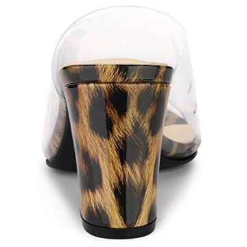 Chic Allegra K Clear Leopard Slide Sandals for Women