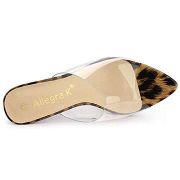 Chic Allegra K Clear Leopard Slide Sandals for Women