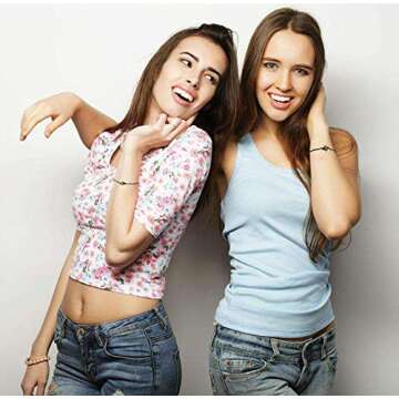 Distance Bracelets for Couples Friendship Bracelets for Women Men Promise Bracelet for Couples Bracelets for Boyfriend and Girlfriend Mom Daughter Sister Aunt Niece Bracelets Gifts,Ball