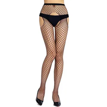 Confonze Fishnet Stockings Women's High Waist Tights - Sexy Sheer Mesh Pantyhose