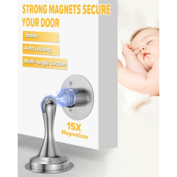 Magnetic Door Stoppers 2 Pack Stainless Steel Heavy Duty