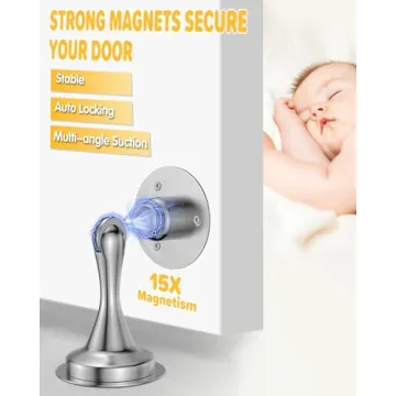 Magnetic Door Stoppers 2 Pack Stainless Steel Heavy Duty