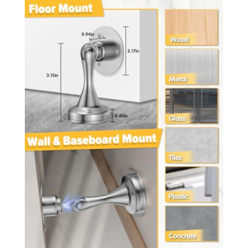 Magnetic Door Stoppers 2 Pack Stainless Steel Heavy Duty