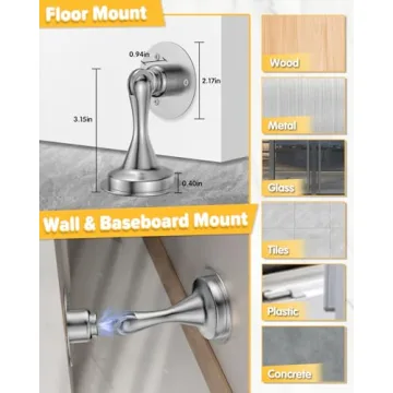 Magnetic Door Stoppers 2 Pack Stainless Steel Heavy Duty