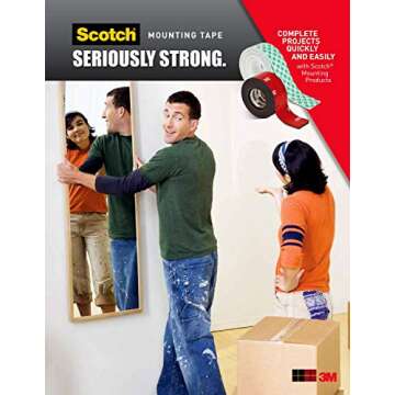 Scotch 4011 Outdoor Mounting Tape - 5 lbs Hold, Strong Adhesive