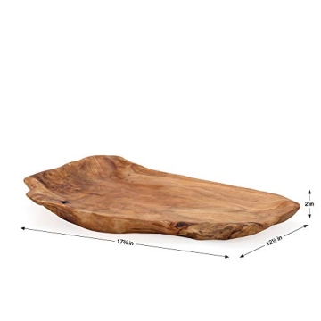 Torre & Tagus Costa Carved Wooden Platter Rustic Display