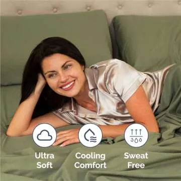 King Size 4 Piece Sheet Set - Comfy Breathable & Cooling Bed Sheets Set - Hotel Luxury Bedding for Women, Men, Kids & Teens - Deep Pockets, Easy-Fit, Super Soft & Wrinkle Free - Oeko-Tex - Sage Green