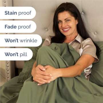 King Size 4 Piece Sheet Set - Comfy Breathable & Cooling Bed Sheets Set - Hotel Luxury Bedding for Women, Men, Kids & Teens - Deep Pockets, Easy-Fit, Super Soft & Wrinkle Free - Oeko-Tex - Sage Green