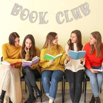 Funmemoir Book Club Decoration Banner, Book Party Decorations Reading Book Party Banner Library Decor for Book Lover School Classroom Home Party Supplies