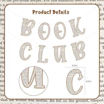 Funmemoir Book Club Decoration Banner, Book Party Decorations Reading Book Party Banner Library Decor for Book Lover School Classroom Home Party Supplies