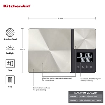 KitchenAid KQ909 Dual Platform Digital Kitchen Scale