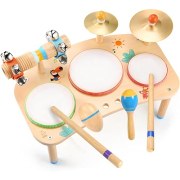 OATHX Kids Drum Set - 11 in 1 Musical Instruments for Toddlers Baby Preschool Educational Musical To...
