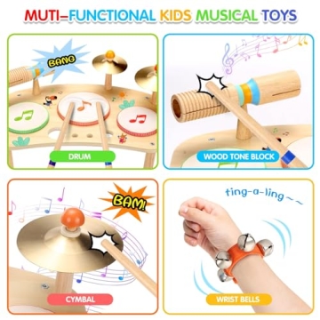 OATHX Kids Drum Set - Fun Musical Instruments for Ages 1-6
