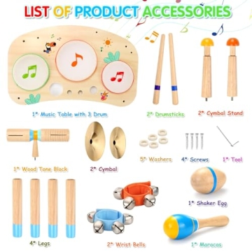 OATHX Kids Drum Set - Fun Musical Instruments for Ages 1-6