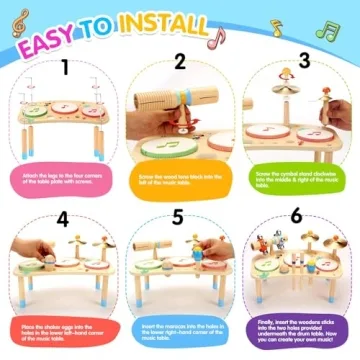 OATHX Kids Drum Set - Fun Musical Instruments for Ages 1-6