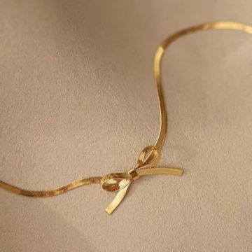 Elegant Bow Dangle Choker Necklace and Earrings Set