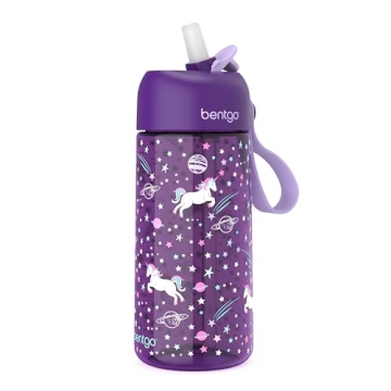 Bentgo Kids Water Bottle - Leak-Proof & Durable Tritan Cup for Kids - Flip-Up Straw & Dishwasher Saf...