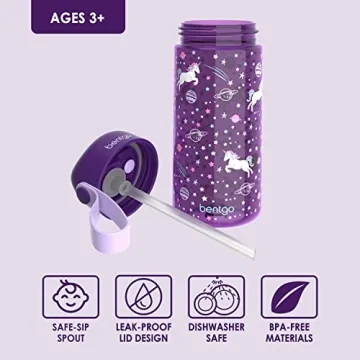 Bentgo Kids Water Bottle - Durable, Leak-Proof for Ages 3+