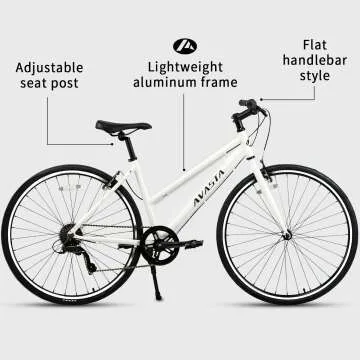 AVASTA Women's 7-Speed Hybrid Bike with Kickstand