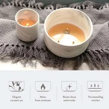 Hidden Label Large Candle,3 Wicks 14.8oz Vanilla Caramel Ceramic Jar Candle,Soy Candles for Home Scented, Candle Gift for Women