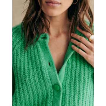 Bianstore Women's Casual Long Sleeve Crewneck Cardigan Sweater for Stylish Comfort