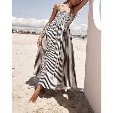 Stylish Striped Maxi Dress for Women - Lightweight & Elegant
