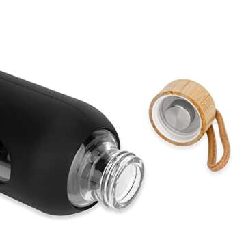 Sursip 42oz Glass Water Bottle - Time Marker & Leak Proof