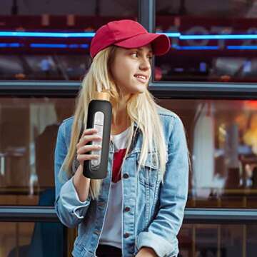 Sursip 42oz Glass Water Bottle - Time Marker & Leak Proof