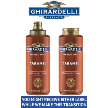 Ghirardelli Sea Salt Caramel, White Chocolate and Caramel Flavored Sauce 16 oz Bottles (Pack of 3) with Ghirardelli Stamped Barista Spoon