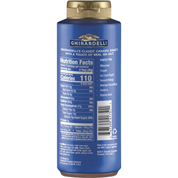 Ghirardelli Sea Salt Caramel, White Chocolate and Caramel Flavored Sauce 16 oz Bottles (Pack of 3) with Ghirardelli Stamped Barista Spoon