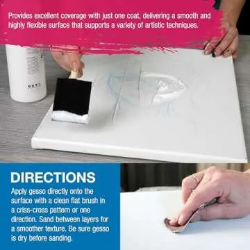 U.S. Art Supply Clear Gesso Primer - 16oz Versatile Art Medium