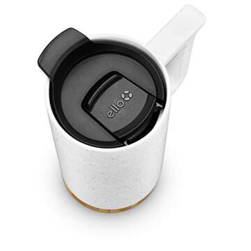 Ello Aspen Ceramic Travel Mug, Dusty White Speckle - 16 oz, Stylish & Eco-Friendly
