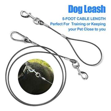 Durable 5FT Chew Proof Dog Leash for Active Dogs