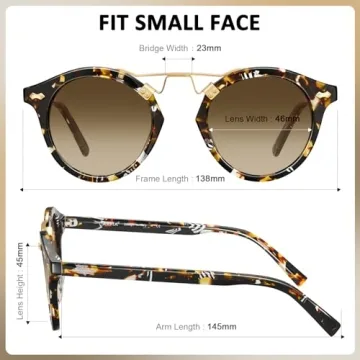 CARFIA Small Face Polarized Sunglasses for Women