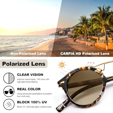 CARFIA Small Face Polarized Sunglasses for Women