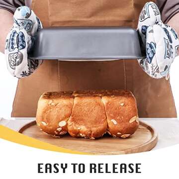 HONGBAKE 3 Pack Nonstick Bread Pan Set for Baking