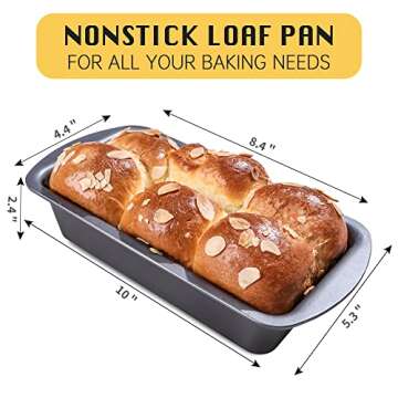HONGBAKE 3 Pack Nonstick Bread Pan Set for Baking
