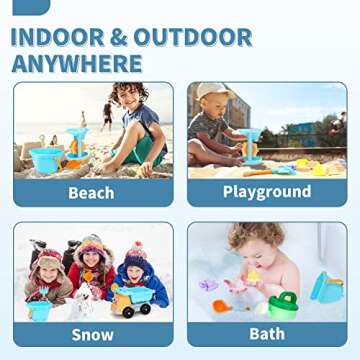 AstarX Sand Toys,30 Pcs Beach Toys for Kids,Beach Ball,Truck,Molds,Beach Tools,Mini Flags,Mesh Bag Include