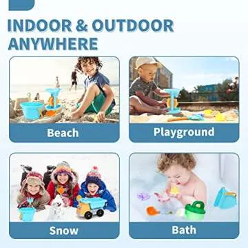 AstarX Sand Toys,30 Pcs Beach Toys for Kids,Beach Ball,Truck,Molds,Beach Tools,Mini Flags,Mesh Bag Include