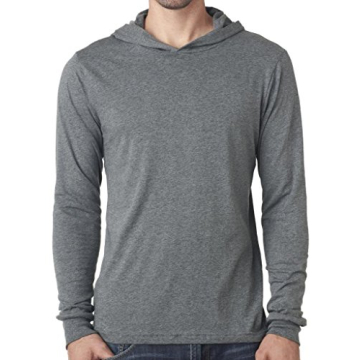 Yoga Clothing For You Men's Lightweight Long Sleeve Hoodie Tee Shirt in Deep Heather