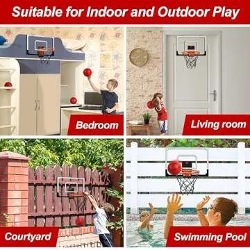 AOKESI Indoor Mini Basketball Hoop Set with 3 Balls for Kids and Adults - Portable Pro Mini Basketball Hoop for Door with Scoreboard Sport Basketball
