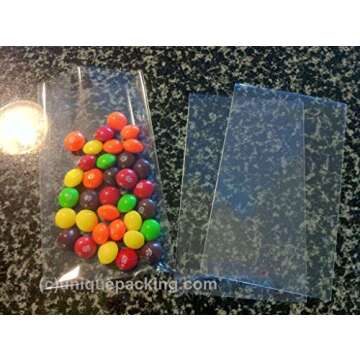 UNIQUEPACKING 100 Pcs 4x6 Inches (O) Clear Flat Open-End Cello Cellophane Bags Good for Bakery, Party/Wedding Favors, 1 Pack / 100 Pieces