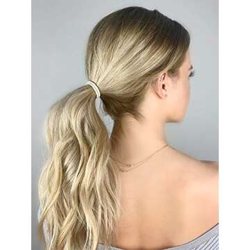 Cyndibands Elastic Hair Ties - Light Blonde - 24 Count, 4mm x 1.75 Inch Diameter Ponytail Holders