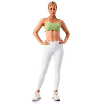 Lavento Women's Open Crisscross Back Sports Bra - Low Impact Spaghetti Strap Yoga Workout Bras (Spring Mint, 4)