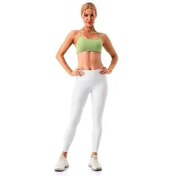 Lavento Women's Open Crisscross Back Sports Bra - Low Impact Spaghetti Strap Yoga Workout Bras (Spring Mint, 4)