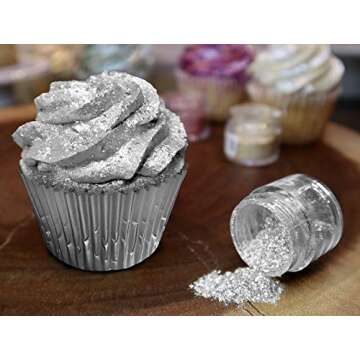 Bakell - Silver Tinker Dust (5g, 1x Jar) Edible Glitter for Food, Desserts, and Beverages!